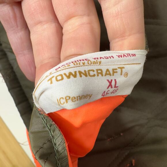Vintage JCPenney Towncraft Mens XL Vest Reversible Hunting Outdoor Utility Nylon - Picture 5 of 12